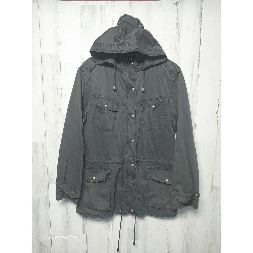 Buffalo David Bitton Jacket Womens Medium Grey Hooded Military Utility